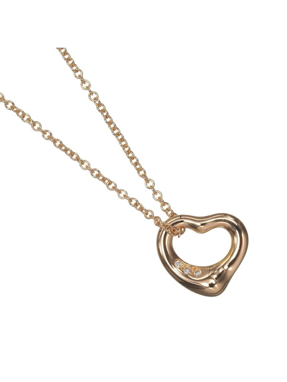 Tiffany & Co Open Heart Gold Diamond Necklace